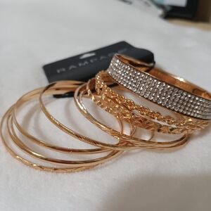 Gold and Silver Women's Bangle Set